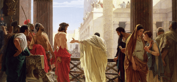 Ecce Homo ("Behold the Man") by Antonio Ciseri [1871], Pontius Pilate presenting a scourged Jesus to the people of Jerusalem